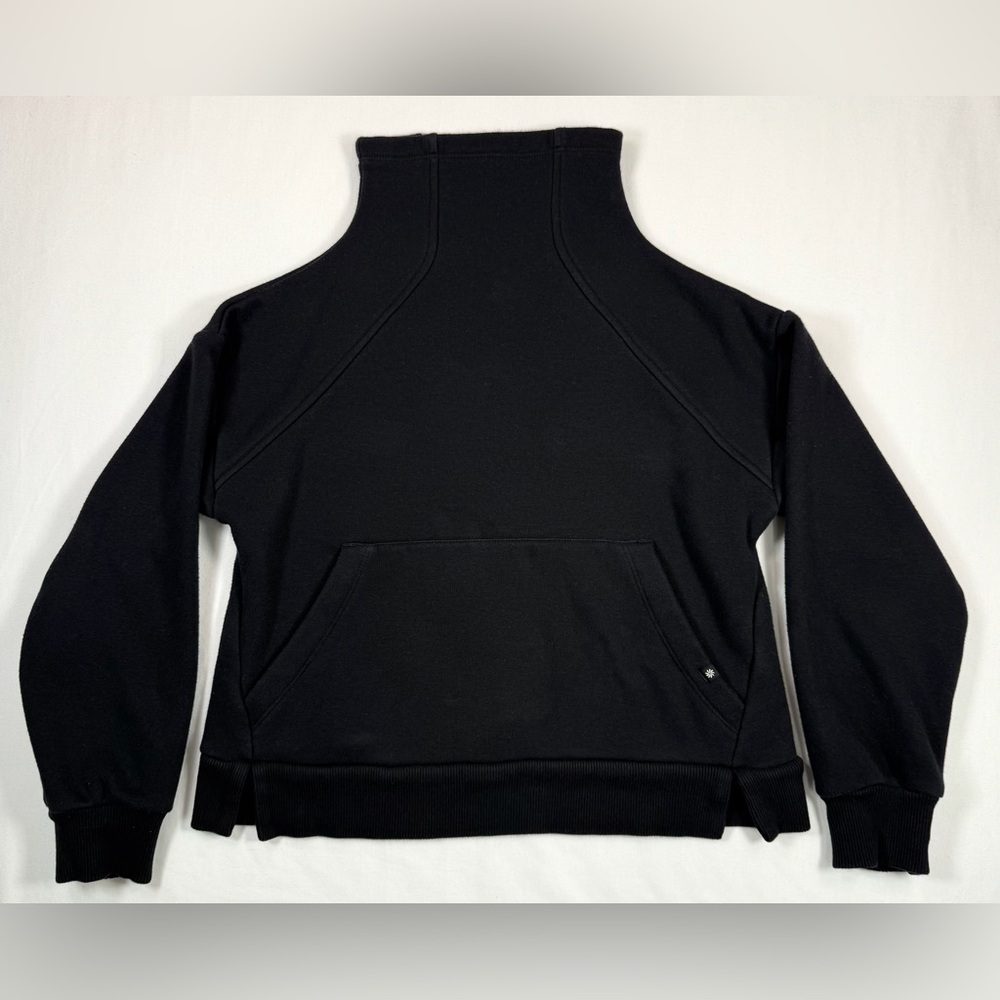 ATHLETA‎ GIRL Black Mock Neck Pullover Sweatshirt Athleisure Cozy Size M (8-10)